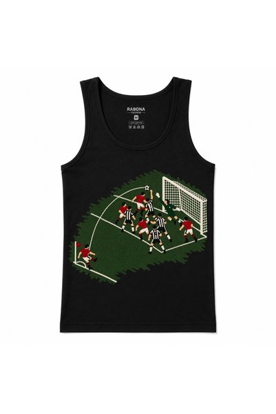 Rabona Fashion Grafička majica bez rukava sa motivom fudbalske akcije u zadnj...