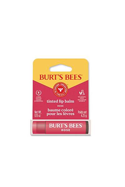Burt's Bees Tinted Lip Balm Rose - Colored Lip Care Cream Red 4.25 g