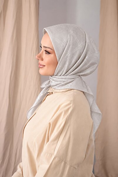 Valentino Orlandi Valen011 Sıena Jacquard Scarf Ecru 90 X 90