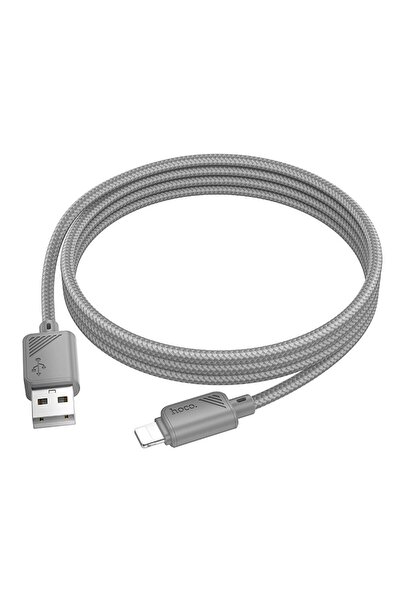 Hoco Cablu date și încărcare USB-A la Lightning, 2.4A, 1m, X113, gri