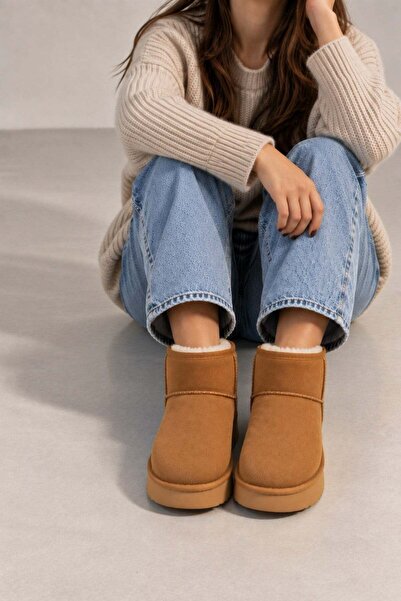 Vadon 9001 Women's Premium Suede Fur Lined Winter High Sole Boots Brown