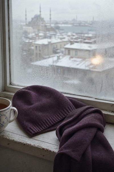 OnMyHead Thin Knitwear Beanie Scarf Set