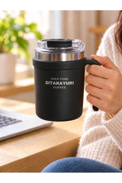 ARVALE 500 ml Dual-Use Stainless Steel Thermos Mug with Lid – Leak-Proof Trav...