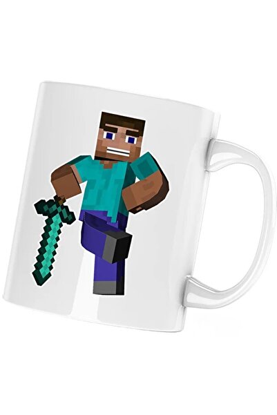 INOVATIX Cana Steve Warrior Minecraft, albă, 330 ml