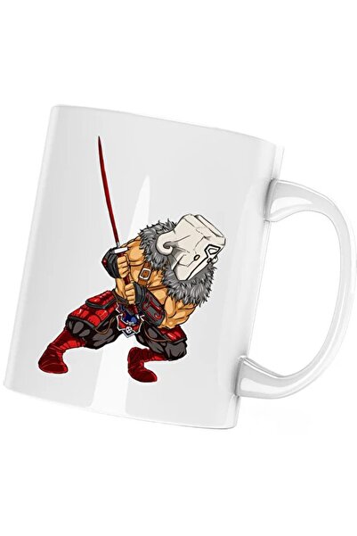 INOVATIX Чаша Dota 2 Juggernaut Hero Samurai Katana Dota 2, бяла, 330 мл