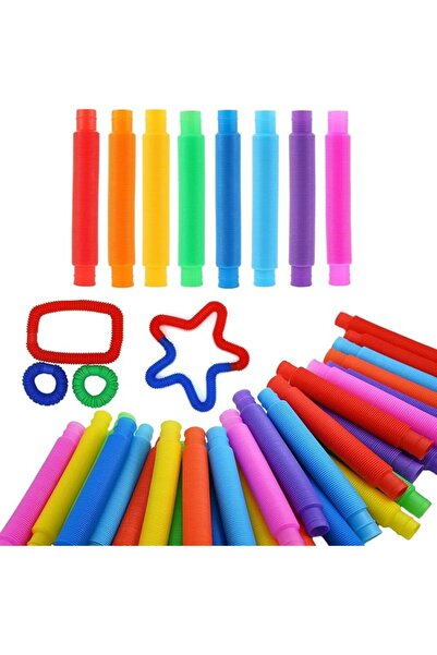 Yelajoy 72Pcs Pop Tubes, Fidget Sensory Toys, Anxiety Stress Relief Gadgets, ...