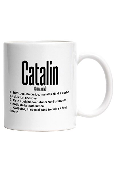 INOVATIX Personalized white mug, Name Catalin, With Funny, Curious, Sociable,...