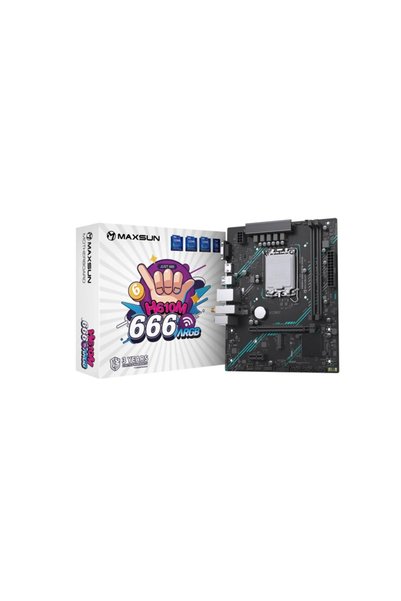 MAXSUN H610M 666 WIFI ARGB LGA1700 DDR4 3200 Mhz M.2 HDMI mAtx Intel Anakart MS-H610-666-WIFI6-ARGB