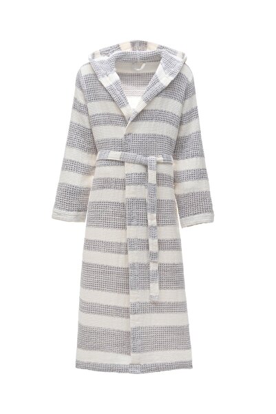 Ecocotton İkra Men's Gray 100% Organic Cotton Medium Peshtamal Bathrobe