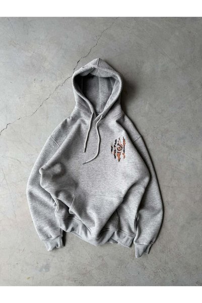 FO4RBS Hanorac supradimensionat cu glugă, imprimat, cu 3 fire, Grimelange