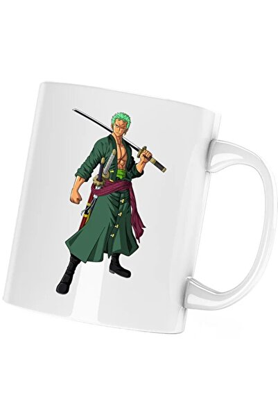 INOVATIX Чаша Zoro Samurai One Piece Katana Roronoa, бяла, 330 мл