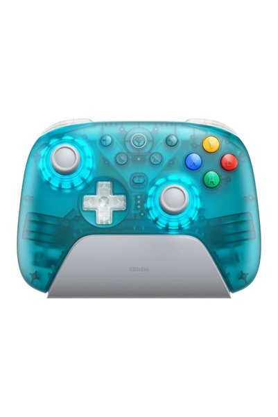 8Bitdo Ultimate 2 Kablosuz Oyun Kolu – Clear Blue Windows PC, MacOS, Steam ve Android | TMR Joystick | Hall/Tactile Tetikler | 1000Hz Rate