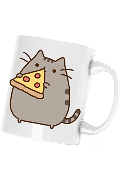 INOVATIX Cana Pusheen Cat Pizza Pisica Kitten Meow, alba, 330 ml