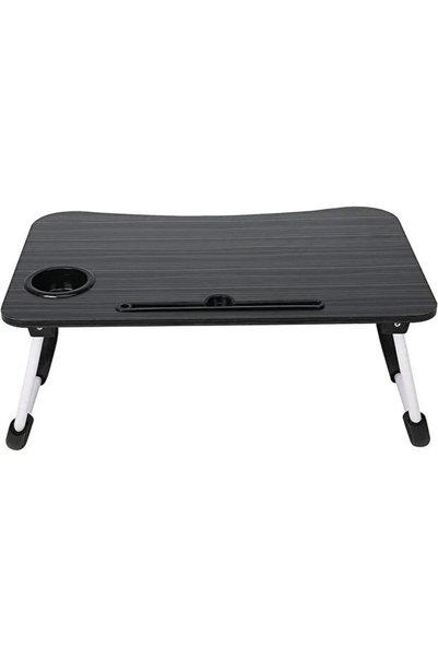 DRAMA HOME Foldable Laptop Tray Table with Phone Holder and Cup Slot