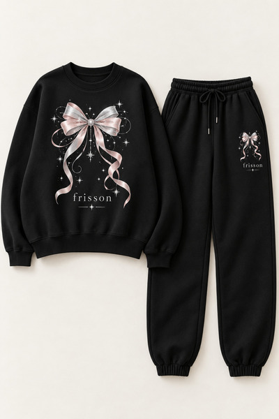 Frisson Night Bow Women's Tracksuit Set
