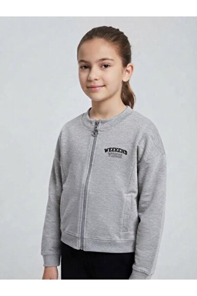 MODA NAZAN Girl's 2-Threaded Zippered Sweatshirt, 100% Cotton