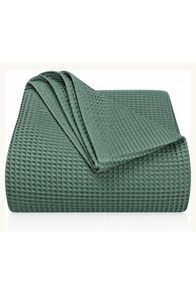 Baveno 100% βαμβάκι 150X200 cm Μοτίβο βάφλας, κάλυμμα κρεβατιού και καναπέ