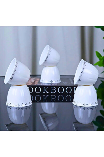 Al Hadaya Mall Elegant Coffee Lanterns Set - 12 Pieces - White with Silver Line