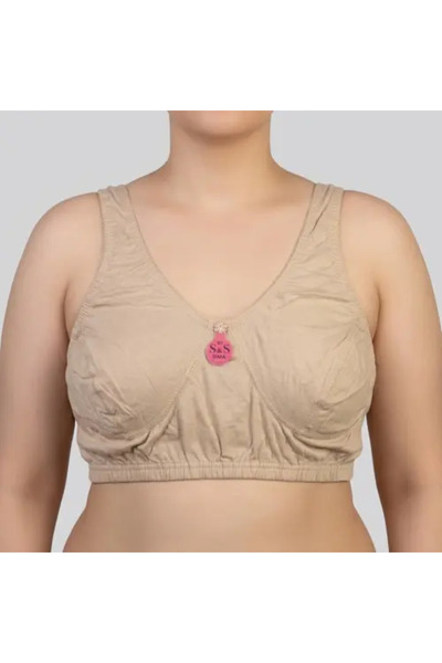 Generic 2 (two pieces) plain beige Turkish cotton bras