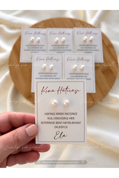 20 Adet İnci Küpe - Kına Hediyeliği - Henna Night - Bride To Be Hediyeliği