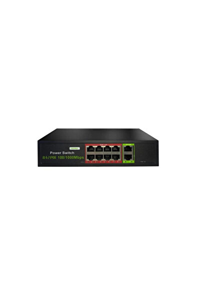 URANIUM Poe-G8002-96W 8 Port Gıgabıt + 2 Port Gıgabıt Rj45 Uplınk Poe Swıtch (Realtek Chıpset)