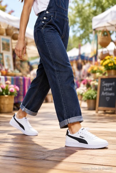 Puma CR-5098 Beyaz Siyah Kadın Günlük Spor Sneaker Rahat Taban Casual Ayakkabı
