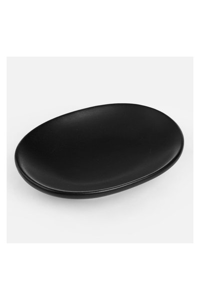 OEM Savoniera Ceramica Neagra Ovala 12x8,5x2,5cm, Eleganta pentru Baie
