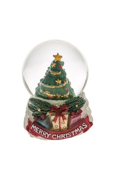 OEM Glob de Zăpadă Decorativ de Crăciun cu Brad Impodobit "Merry Christmas" 6cm