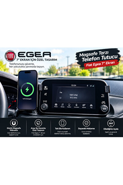 Genel Markalar Fiat Egea Ekran Yanı Magsafe Telefon Tutucu