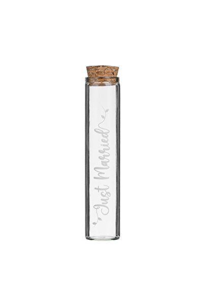OEM Sticla Nunta "Just Married" 30ml, Ø2x10.5cm, Dop Pluta pentru Marturii
