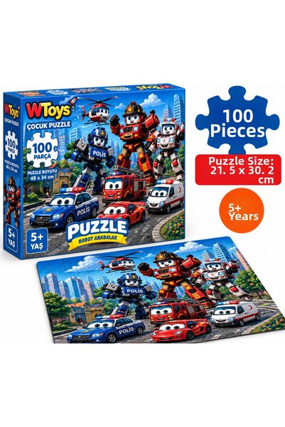 Generic Brand Robot Cars 100 Piece Puzzle