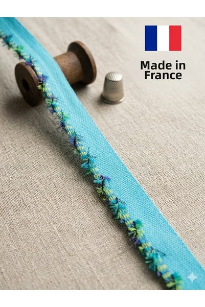 satab French Tassel Edge Trim 14mm Blue -25 Meters