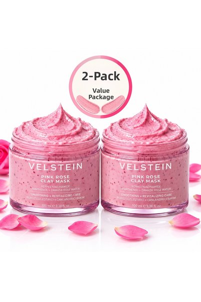 velstein **قناع الطين الوردي من فيلستاين - عبوة من قطعتين - PDRN + نياسيناميد...