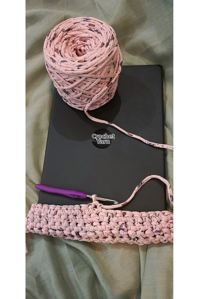 UMRA collection Шарен пениран памучен конец, цвят - пудрено розов (300-400гр)