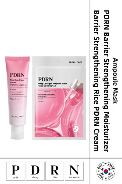 Dermal Moisturizing Rice Pdrn Cream 50 Gr and Pdrn Ampoule Mask 23 Gr for Dry...