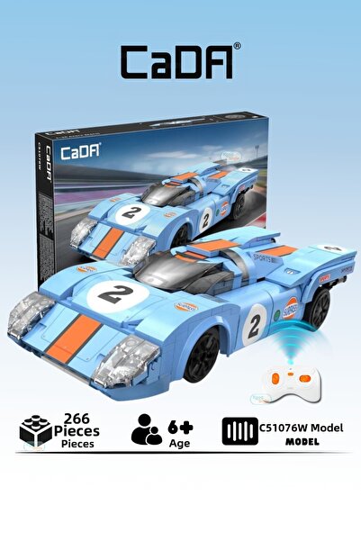 cada Azure Storm Light Blue Race Car with 266 Pieces Blocks 2.4Ghz Remote Con...