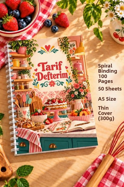 birikiyedi My Recipe Book – A5 Wire Spiral Recipe Book/Thin Cover for Recipes...