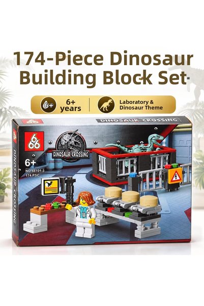 e-life shop Dinosaur Laboratory Building Block Set 174 Pieces 6+ Years Old Di...