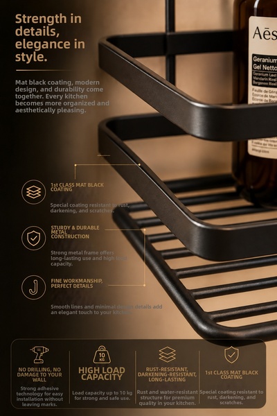 Wirewel Four Easy-To-Install Stainless Metal Cabinet Organizer Shelves, 4 Adhesive Kitchen Organizers