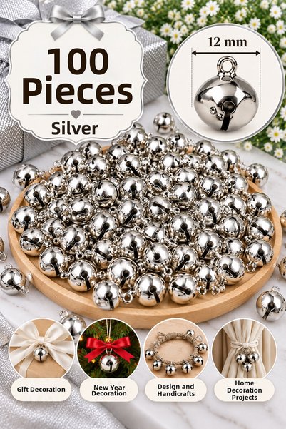 SavBrand 12 mm Metal Christmas Bell Christmas Gift and Decoration Ornament