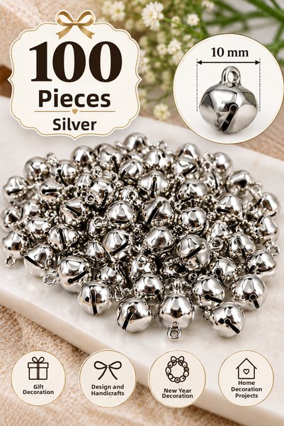 SavBrand 10 mm Silver Metal Ringing Bell Rattle Hobby and Ornament Accessory