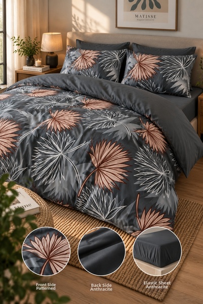 Cottessia Home طقم غطاء لحاف مزدوج منقوش |   قطني |   غطاء لحاف 200×220 سم، 2...