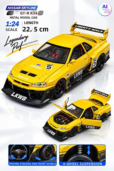 YILDIRIM OYUNCAK Die Cast Nissan Skyline Gt-R R34 Metal Model Car 22.5 cm – 1...