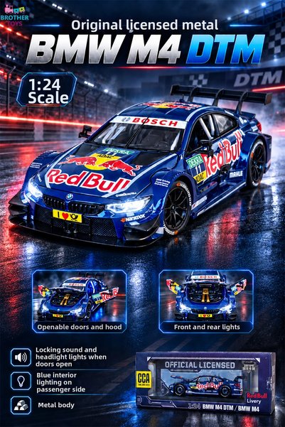 Brother Toys Bmw M4 Dtm Original Licensed 1:24 Model Car with Sound and Light...