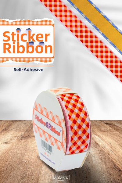 FANTASTIC KURDELE Self-Adhesive Jacquard Sticker Ribbon 16 mm X 120 cm – Ging...