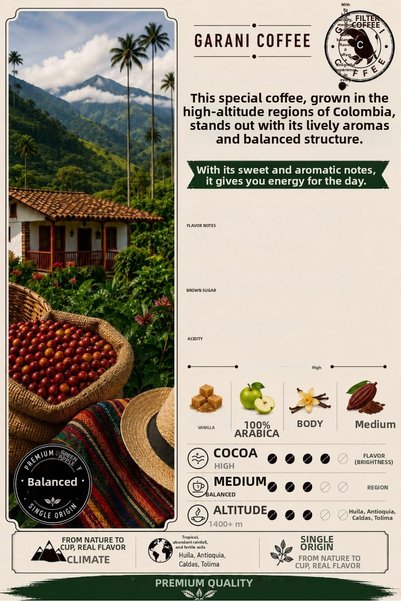 Garani Brazil, Colombia and Kenya Filter Coffee Set 3X250 g 750 g Ground Medium Roast 100% Arabica