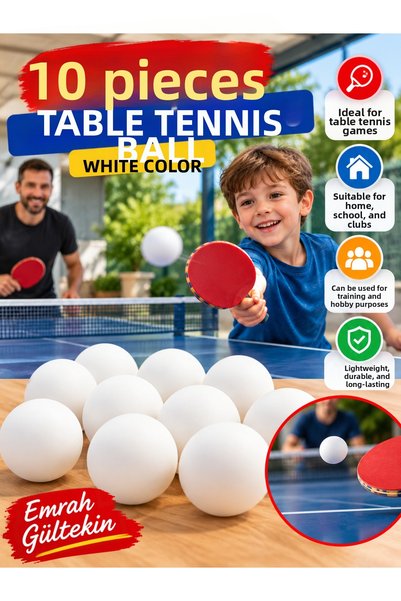 Emrah Gültekin White Ping Pong Ball Table Tennis Ball Training Hobby Game Bal...
