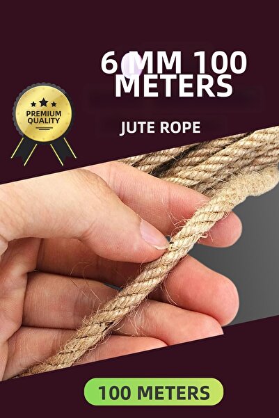 Generic Brand 6 mm 100 Meters Jute Rope Decorative Straw Twine Tether Ornament