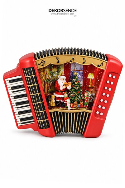 Dekorsende New Year's Snow Globe Accordion Model 20 cm
