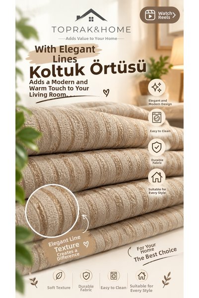 TOPRAK SPORT Toprak & Home Non-Slip Velvet Sofa Cover with Sponge Base 170X210 cm – Sofa Bed Cover – Sofa Protector